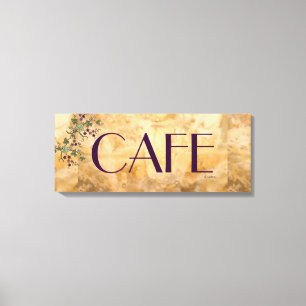 Parisian Cafe Sign Canvas Afdruk