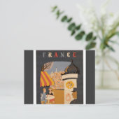Parisian Cafe Travel Poster Briefkaart (Staand voorkant)