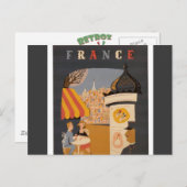 Parisian Cafe Travel Poster Briefkaart (Voorkant / Achterkant)