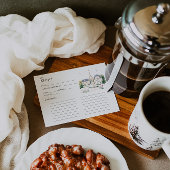 Parisian Café Watercolor Recipe Card Informatiekaartje