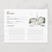 Parisian Café Watercolor Recipe Card Informatiekaartje (Voorkant)
