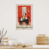 Parisian Cat Art Print Les Chats Enchantés (Keuken)