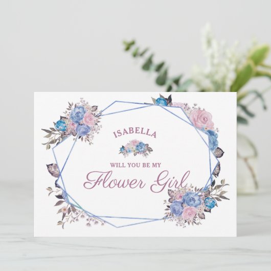 Parisian Charm be My Bloemenmeisje proposal Kaart (Staand voorkant)