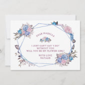 Parisian Charm be My Bloemenmeisje proposal Kaart (Achterkant)