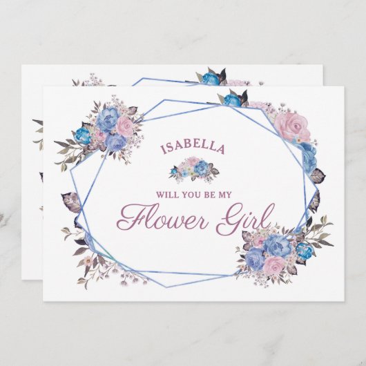 Parisian Charm be My Bloemenmeisje proposal Kaart (Voorkant / Achterkant)