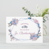 Parisian Charm Chic be My Jr. Bridesmaid Voorstel (Staand voorkant)