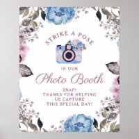 Parisian Charm Floral Photo Booth Wedding Sign