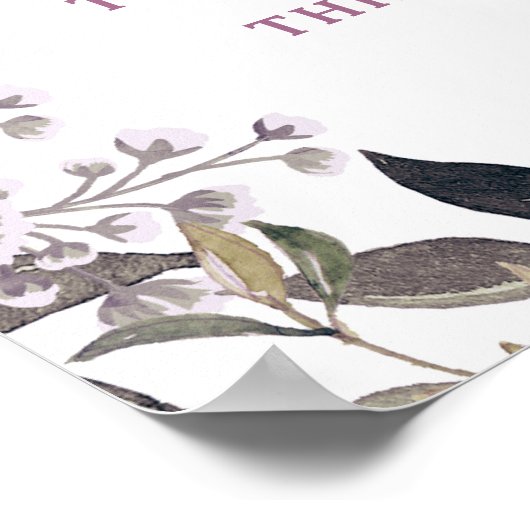 Parisian Charm Floral Photo Booth Wedding Sign Poster (Hoek)