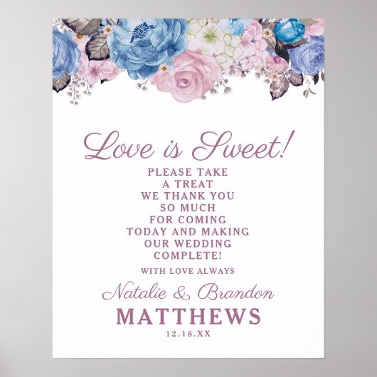 Parisian Charm Love is Sweet Treat Wedding Sign Poster (Voorkant)