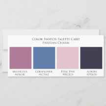 Parisian Charm Wedding Color Swatch Palette Kaart