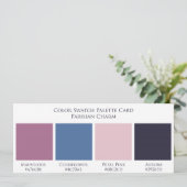 Parisian Charm Wedding Color Swatch Palette Kaart (Staand voorkant)