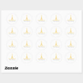 Parisian Chic Bedankt Stickers, Geel Ronde Sticker (Vel)