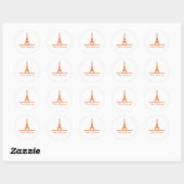 Parisian Chic Hartelijk dank Stickers, Oranje Ronde Sticker (Vel)