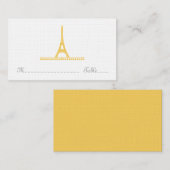 Parisian Chic Place Card, geel Plaatskaartje (Voorkant / Achterkant)