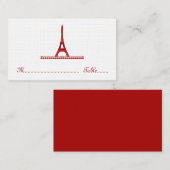 Parisian Chic Place Card, rood Plaatskaartje (Voorkant / Achterkant)