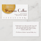 Parisian Coffee Drink Loyalty/Punch Card Klantenkaartje (Voorkant / Achterkant)