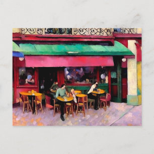 Parisian Colorful Coffee Shop Briefkaart