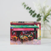 Parisian Colorful Coffee Shop Briefkaart (Staand voorkant)