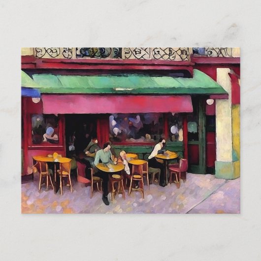 Parisian Colorful Coffee Shop Briefkaart (Voorkant)