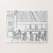 Parisian Corner Black and White Jigzaag Puzzle Legpuzzel (Horizontaal)