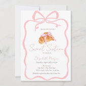 Parisian Croissant Pink Bow Sweet 16 Kaart (Voorkant)