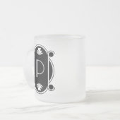 Parisian Deco Wedding Monogrammed Matglas Koffiemok (Voorkant links)