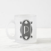 Parisian Deco Wedding Monogrammed Matglas Koffiemok (Links)