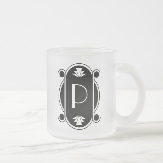 Parisian Deco Wedding Monogrammed Matglas Koffiemok (Rechts)
