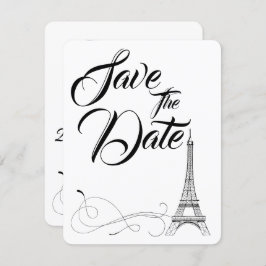 Parisian Doodles Huwelijk Save The Date Kaart