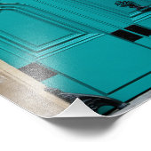 Parisian door Turquoise I Foto Afdruk (Hoek)