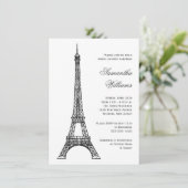 Parisian Eiffel Tower Black & White Vrijgezellenfe Kaart (Staand voorkant)
