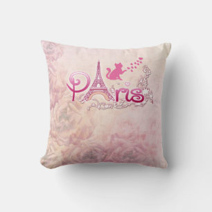 Parisian Eiffel Tower I Love Paris Cat Kussen