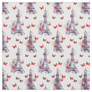 Parisian Eiffel Tower Paars Chic Stof