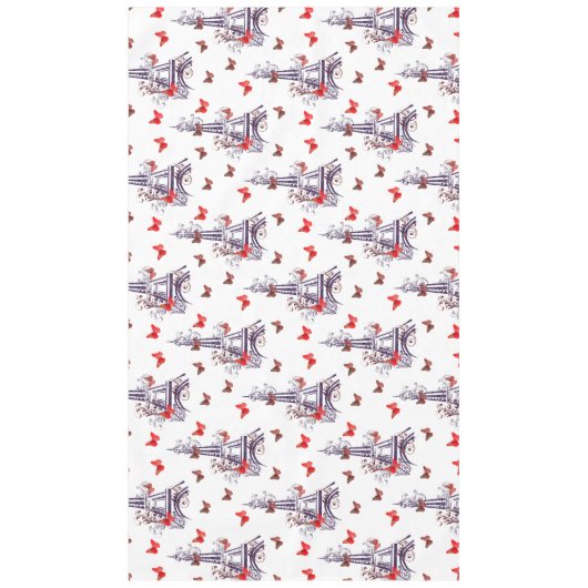 Parisian Eiffel Tower Paars Chic Tafelkleed (Voorkant)