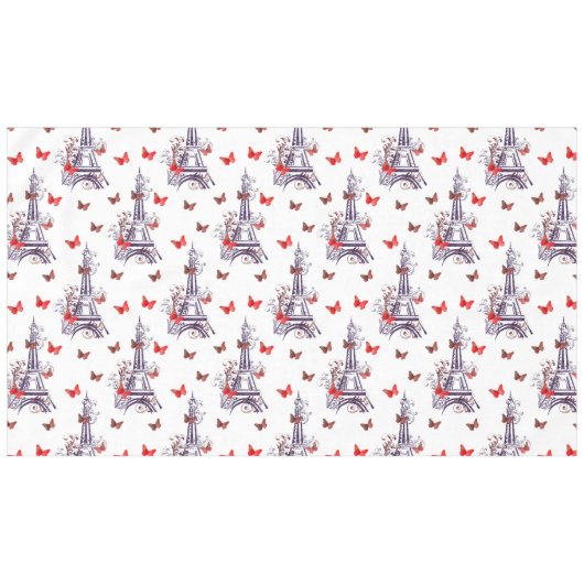 Parisian Eiffel Tower Paars Chic Tafelkleed (Voorkant (Horizontaal))