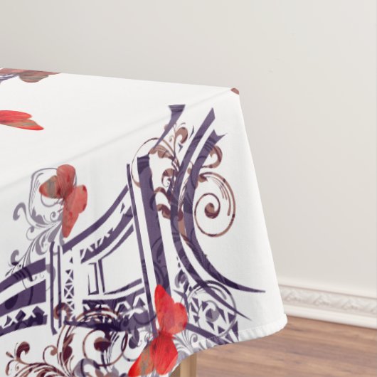 Parisian Eiffel Tower Paars Chic Tafelkleed (Voorbeeld)