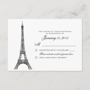 Parisian Eiffel Tower Wedding RSVP Aangepast