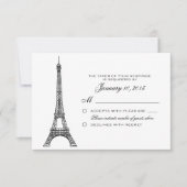 Parisian Eiffel Tower Wedding RSVP Aangepast (Voorkant)