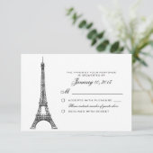 Parisian Eiffel Tower Wedding RSVP Aangepast (Staand voorkant)