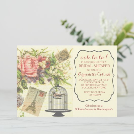 Parisian Flair Uitnodiging (Staand voorkant)