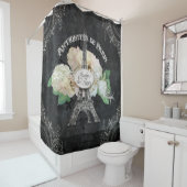 Parisian  Fleur Jardin Paris Eiffel Tower Douchegordijn (In situ)