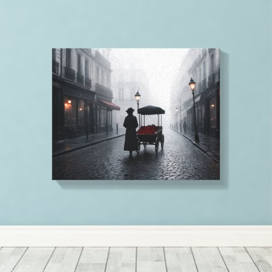 Parisian Fog and Roses Canvas Afdruk (Insitu (Houten vloer))