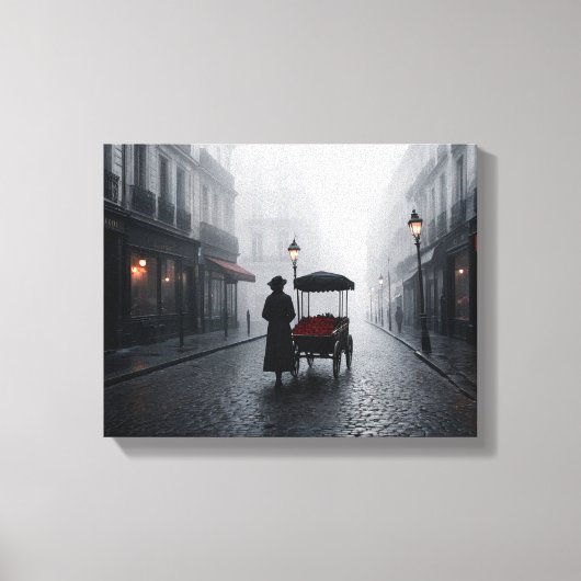 Parisian Fog and Roses Canvas Afdruk (Voorkant)