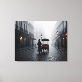 Parisian Fog and Roses Canvas Afdruk