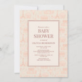 Parisian French Paris Toile Baby Shower Kaart (Voorkant)