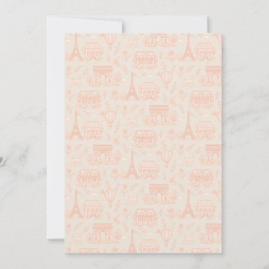Parisian French Paris Toile Baby Shower Kaart (Achterkant)
