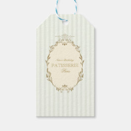 Parisian French Patisserie Vintage Party Green Cadeaulabel