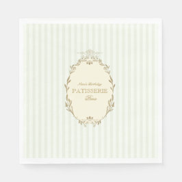 Parisian French Patisserie Vintage Party Green Servet