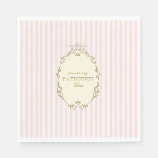 Parisian French Patisserie Vintage Party Pink Servet