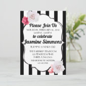 Parisian Geïnspireerd zwart-wit Roos Kaart (Staand voorkant)